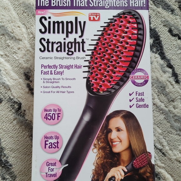 Simply Straight Ceramic Straightening Brush, NWT - Picture 2 of 4